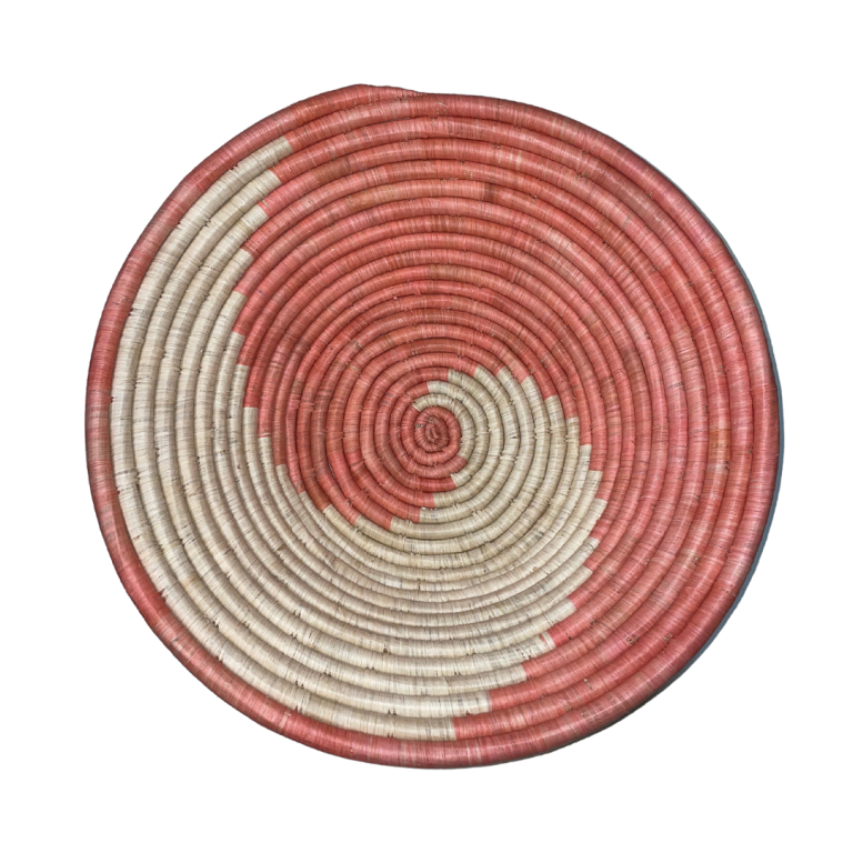 AFRICAN BASKETS AUSTRALIA WHOLSALE | BOWL | LARGE | SWIRL | LIGHT PINK | ON WHITE