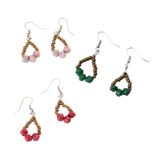 Princess Loop Earrings | Group | On White | ETHICAL JEWELLERY AUSTRALIA WHOLSALE | PAPER BEAD JEWELLERY | AFRIBEADS