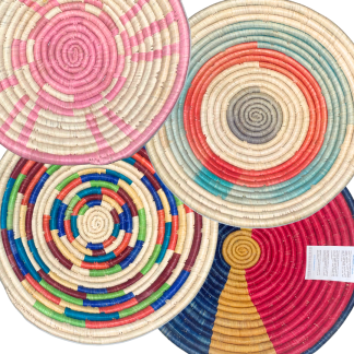 AFRICAN BASKETS AUSTRALIA WHOLSALE | BOWL | MED| ONCE OFF PATTERN 4 | GROUPED | ON WHITE