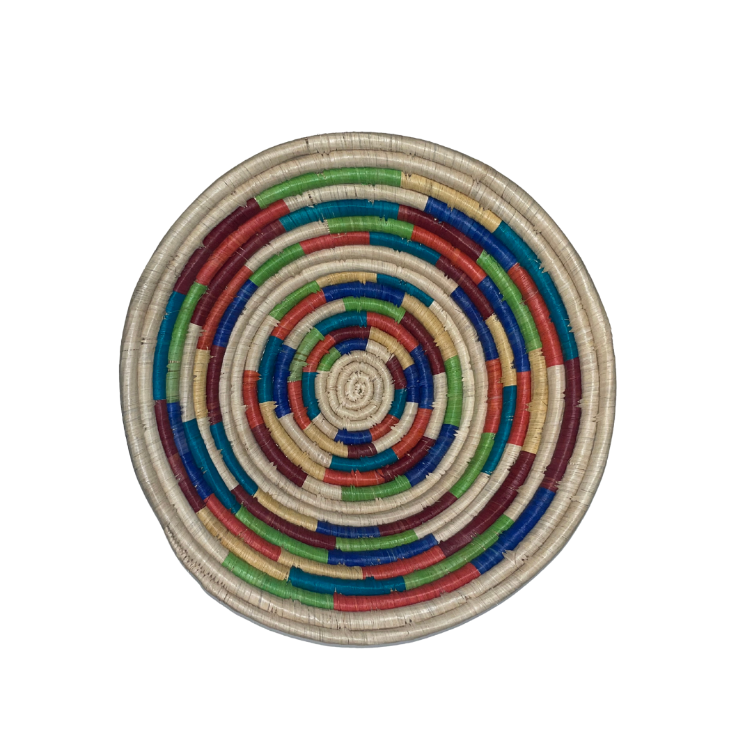 AFRICAN BASKETS AUSTRALIA WHOLSALE | BOWL | MED| ONCE OFF PATTERN 4 | MULTI-COLOURED | ON WHITE