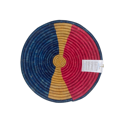 AFRICAN BASKETS AUSTRALIA WHOLSALE | BOWL | MED| ONCE OFF PATTERN | PATTERN 2 RED BLUE | ON WHITE