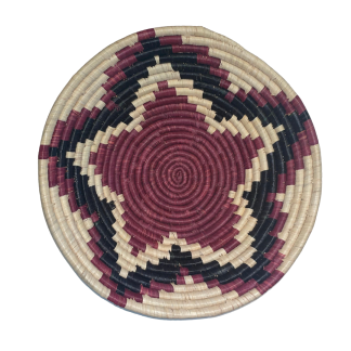 Bowl large 40 cm | Maroon Star | on white | African baskets wholesale in Australia | Afribeads