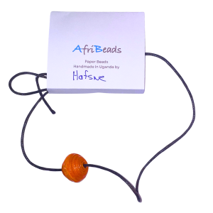 Kamu 1 Bead | Orange | ON White | ETHICAL JEWELLERY AUSTRALIA WHOLSALE | PAPER BEAD JEWELLERY | AFRIBEADS