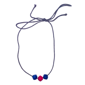 Ssatu 3 Bead Full Cord | Navy Hot Pink Navy | ON White | ETHICAL JEWELLERY AUSTRALIA WHOLSALE | PAPER BEAD JEWELLERY | AFRIBEADS